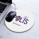 Isimli Polis Temalı Yuvarlak Mousepad - Beyaz
