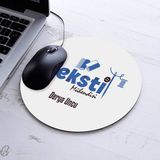 Isimli Tekstil Mühendisi Temalı Yuvarlak Mousepad - Beyaz