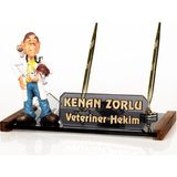 Isimlik Sepeti Isme Özel Veteriner Biblolu Masa Isimliği Kristal Isimlik