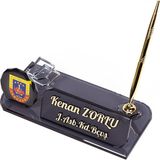 İsimlik Sepeti Jandarma Kristal Masa Isimliği Terfi Masaüstü Isimlik - --