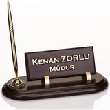İsimlik Sepeti Kişiye Özel Tek Kalemli Ahşap Masa İsimliği Oval Ahşap Masa İsimlik