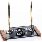 İsimlik Sepeti Kişiye Özel Tokyo Kristal Masa İsimliği Ahşap Ofis Masaüstü İsimlik
