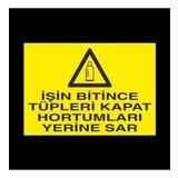 İşin Bitince Tüpleri Kapat Hortumları Sar Uyarı Levhası 60x90cm