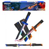 Işın Kılıcı (1), Kınından Çıkarken Kıvılcım Efektli, 7 Renkli RGB LED Işıklı Katana, 44cm