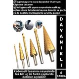 Isıya Aşınmaya Dayanıklı Ahşap Metal Plastik Kablolu Şarjlı Uyumlu 6'lı Kademeli Matkap Ucu Seti - Renkli