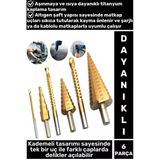 Isıya Aşınmaya Dayanıklı Ahşap Metal Plastik Kablolu Şarjlı Uyumlu 6'lı Kademeli Matkap Ucu Seti