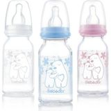 Isıya Dayanıklı Cam Biberon 125 ml Beyaz +0 Ay Mavi - Ahşap - Ceviz