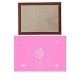 Isıya Dayanıklı Hamur Pişirme Altlığı Ve Ölçülü Hamur Açma Matı 45 Cm X 65 Cm Pembe Çok Renkli