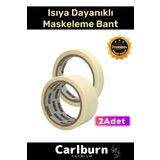 Isıya Dayanıklı Krep Kağıt Kolay Sökülebilen Kağıt 25mt Maskeleme Boya Badana Bandı - 2 Adet