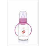 Isıya Dayanıklı Kulplu Cam Biberon, 120 Ml, Renkli ve Güvenli Kullanım - Açık Bej