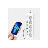Isıya Dayanıklı Power Tuşlu 5'li Grup Priz 5x Usb 5x Type-c Çıkışlı Priz 2 Mt Kablolu 0