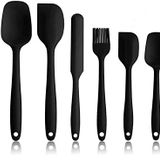 Isıya Dayanıklı Yanmaz Yapışmaz Silikon Spatula Seti 6 Parça Siyah