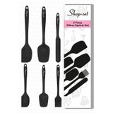 Isıya Dayanıklı Yanmaz Yapışmaz Silikon Spatula Seti 6'lı Siyah
