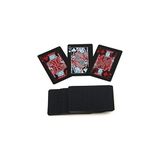 Iskambil Kağıdı Destesi Oyun Kartları Su Geçirmez Pvc Parlak Siyah Deste 8,7cm x 5,7cm 54'lü (Kırmızı) - 8,7 x 5,7 cm