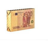 İskambil Kağıdı Euro Baskılı Altın Renk Plastik Parlak Su Geçirmez Poker Oyun Kartı