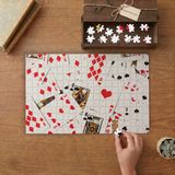 Iskambil Kağıtları Tasarımı 240 Parça Ahşap Puzzle Ahşap Kutuda MP00180