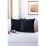 İskandinav Bohem 2'Li Kırlent Kılıfı Modern Dekoratif Salon Koltuk Yastık Kılıfı 50X50 Cm Teddy Puffy Siyah