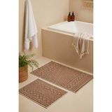 Iskandinav Desen 2’li Banyo & Klozet Paspas Takımı - Kahverengi