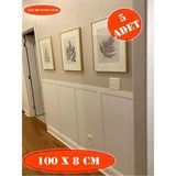 Iskandinav Duvar Çıtası 100 cm x 8 cm (5 Adet) Çocuk Odası Dekorasyonu Boyanabilir Duvar Çıtası - 8 Cm x 100 Cm