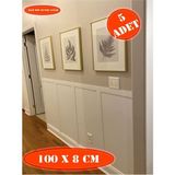 Iskandinav Duvar Çıtası 100CM x 8 cm (5 Adet) Çocuk Odası Duvar Dekorasyonu , Duvar Çıtası - 100 x 8 cm - Ahşap