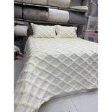 Iskandinav-Pinterest Krem Çift Kişilik Püsküllü Yatak Örtüsü 240 x 260 - 2 Yastık 50 x 70