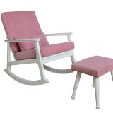 İskandinav Puflu Sallanan Sandalye, Pembe, Lake