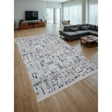 Iskandinav Saçaklı Kabartmalı Krem Kaymaz Taban Yıkanabilir Kesme Yolluk Halı - 80 x 400 cm - Krem - Antrasit