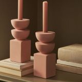 İskandinav Üç Katlı Mumluk Set, Pembe