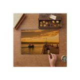 İskele Bot Deniz Günbatımı Tasarımı 240 parça Ahşap Puzzle Ahşap Kutuda MP02441