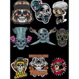İskelet Sticker Set-5 9 Parça Telefon, Tablet, Defter, Laptop Sticker