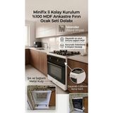 İskender Wood Ahşap Ankestre Fırın Ocak Dolabı Mdf Ayaklı Beyaz