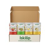 İSKİLİP Dondurularak Kurutulmuş Meyve Tanışma Paketi Çilek Kivi Muz Kavun Meyve Cipsi Freeze Dry