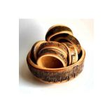 İskilip oymacılık Ahşap Çerezlik -kabuklu Doğal Ahşap Çerez Takımı -natural Woodcookie Set