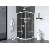 İskit Duşakabin 90 X 90 Oval Karolaj Cam Kabin 2 Sabit 2 Sürgü Beyaz Profil 6mm