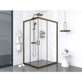 İskit Duşakabin İskit Duşakabin 100 X 140 Dikdörtgen Şeffaf Cam Köşe Girişli Kabin Bronz Profil 6mm Siyah