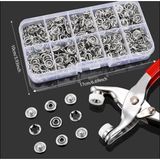 İşkur Makina İşkur Makine Metal 9.5 mm Çıt Çıt Takma Seti 100 Parça Çıt Çıt ve El Pensesi ile Saklama Kutusu