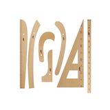 İşkur Makina Terzi-modelist-tekstil 7 Parça Ahşap Cetvel Riga Gönye Takımı KLCSHOP1020781