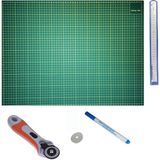 İşkur Makine Kesim Altlığı Patchwork Cutting Mat 45 mm Rulet Kesici Komple Set