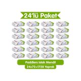 Islak Mendil 1728 Yaprak (24 Paket x 72’li) Koli - Yumuşak Dokulu %0 Paraben