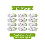Islak Mendil 864 Yaprak (12x72) Koli - Yumuşak Dokulu %0 Paraben