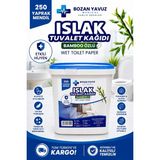 Islak Tuvalet Kağıdı 250li Kova Ekonomik Paket Suda Eriyen Klozete Atılabilir Bambo Özlü