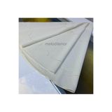 İşleme dantel görünümlü dökümlü kaymaz yuvarlak pvc muşamba masa örtüsü 155x155 cm Krem 155 x 155