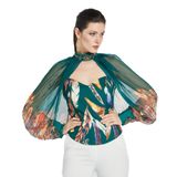 İşleme Detaylı Bolero ve Büstiyer Takım - Çıkarılabilir Bolero - Modern ve Şık - Özel Gün ve Davetler için Takım, Petrol, 38
