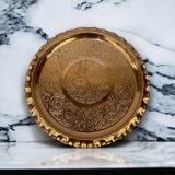 İşlemeli Çirtikli Bakır Tepsi 24 Cm