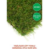 Ism Suni Çim Halı Serisi Yüksek Dokulu Kalın Çim Yeşil 20 mm - Sarı - Yeşil - 250 x 100 cm