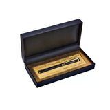 İsme Kişiye Özel Siyah Gold Desenli Pistonlu Dolma Kalem