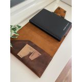 İsme Özel El Yapımı Hakiki Deri Ajanda Defter Kılıfı (Defter & Kalem Hediyeli) (KOYU TABA)