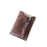 İsme Özel El Yapımı Hakiki Deri Defter Kılıfı/Defter & Kalem Hediyeli (TABA)