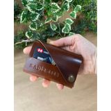 İsme Özel El Yapımı Hakiki Deri Erkek Cüzdanı Kartlık – Minimalist, İnce Tasarım, Çok Kartlı (TABA)