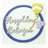 İsme Özel Hoşgeldin Bebeğim Yazılı Ahşap Kapı Süsü